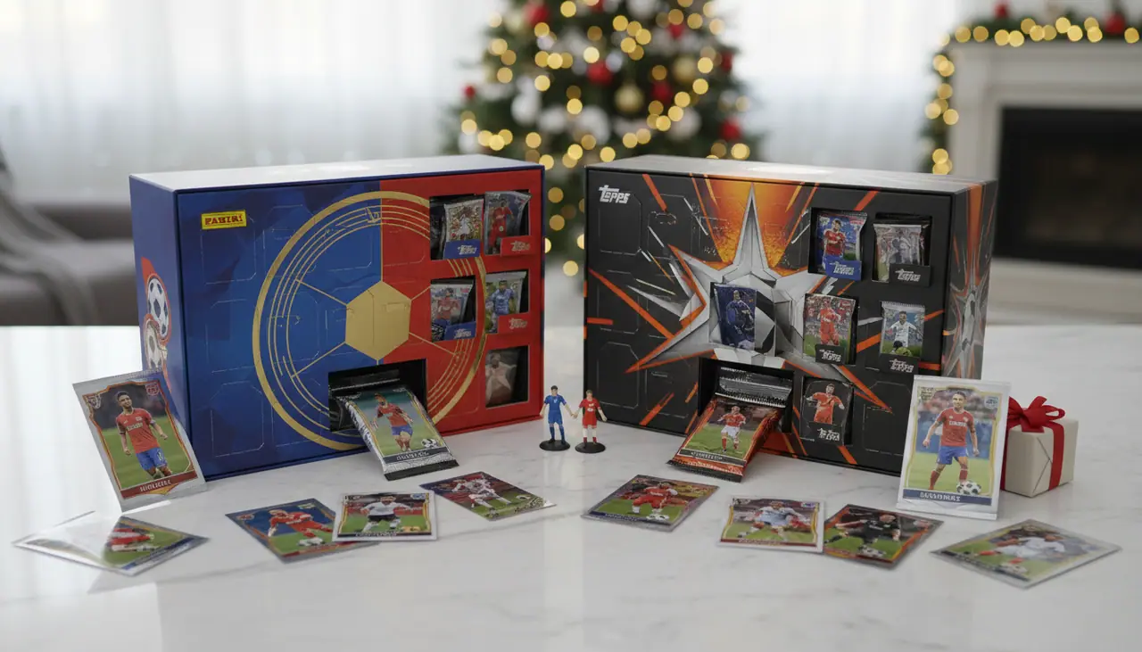Fodboldkort julekalender 2026: Panini eller Topps?