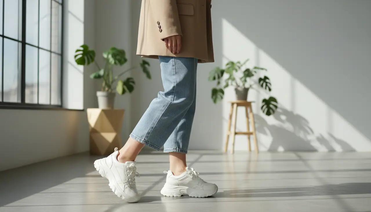 Hvordan styler jeg chunky sneakers til kvinder?
