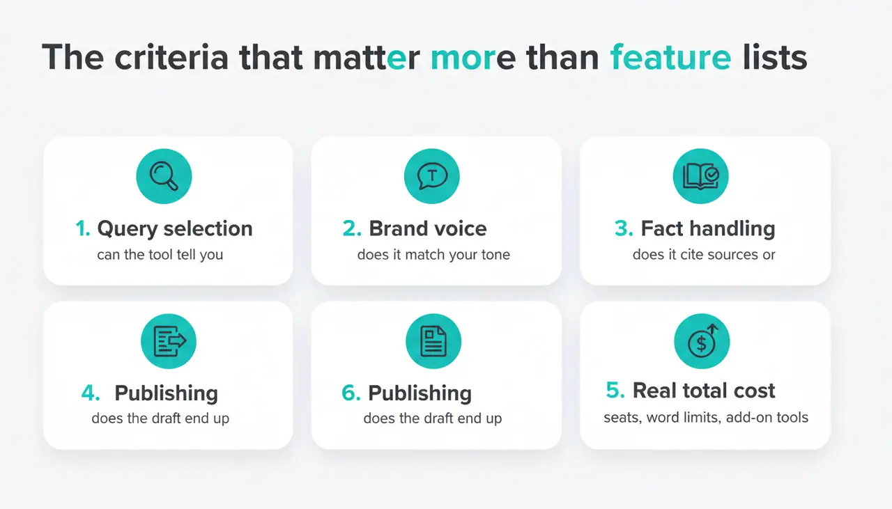 The criteria that matter more than feature lists