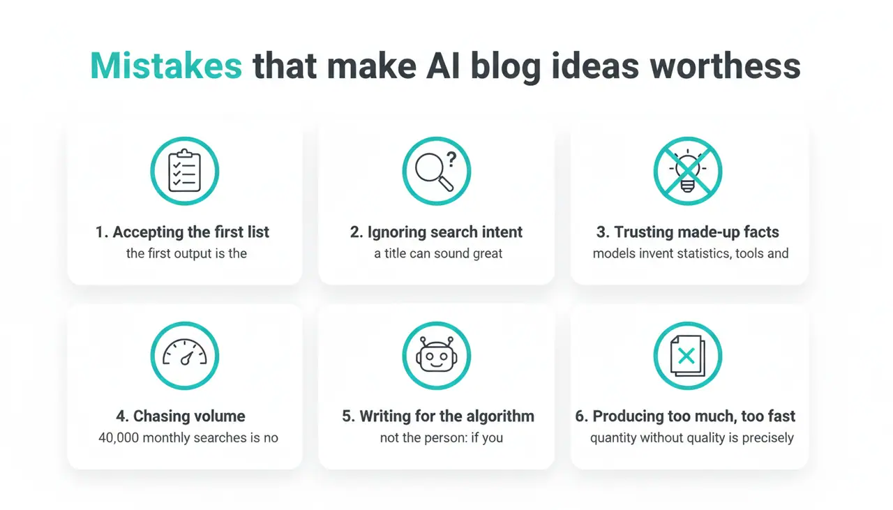 Mistakes that make AI blog ideas worthless