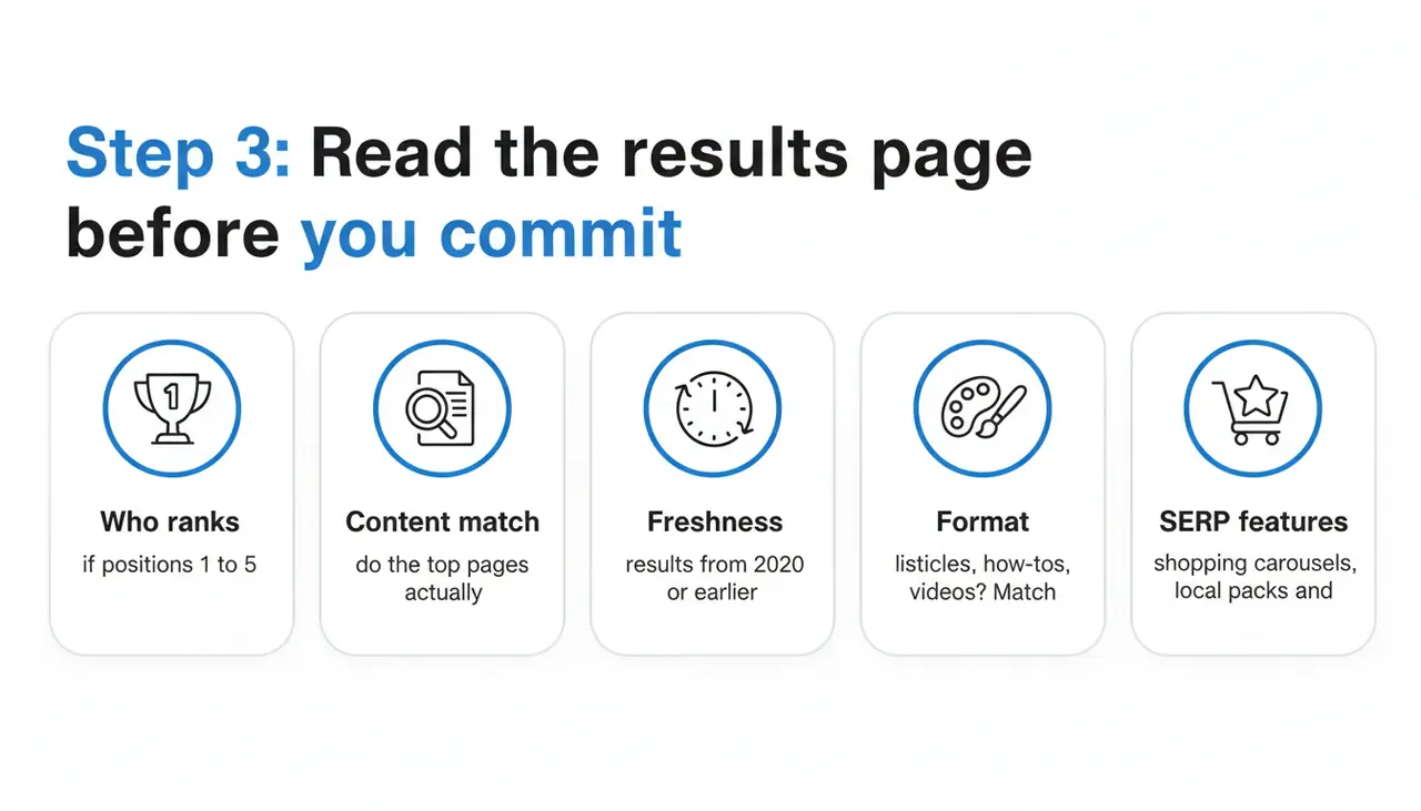 Step 3: Read the results page before you commit